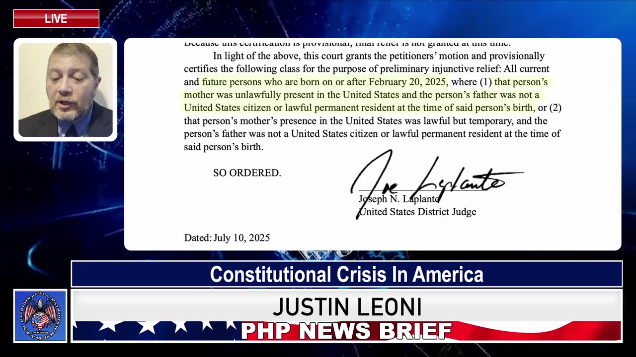 PHP News Brief — 14th Amendment Crisis: Liberals Can’t Have Abortions AND Anchor Babies
