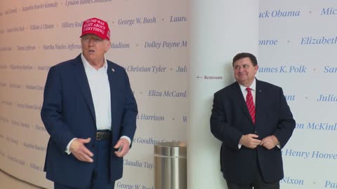 President Trump Visits The People's House Exhibit and Gaggles with the Press
