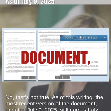 Fact Check: Italy Did NOT Withdraw From The Paris Climate Agreement, As Of July 9, 2025