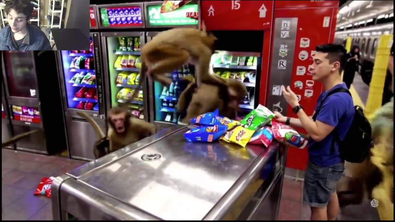 Outtake #1,064 Of Over 5 Monkeys Roam Around A Subway Station Fake Funny Parody Video