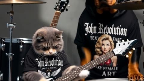 JOHN REVOLUTION CAT PLAYS GUITAR JOHN REVOLUTION ROTTY PLAYS DRUMS