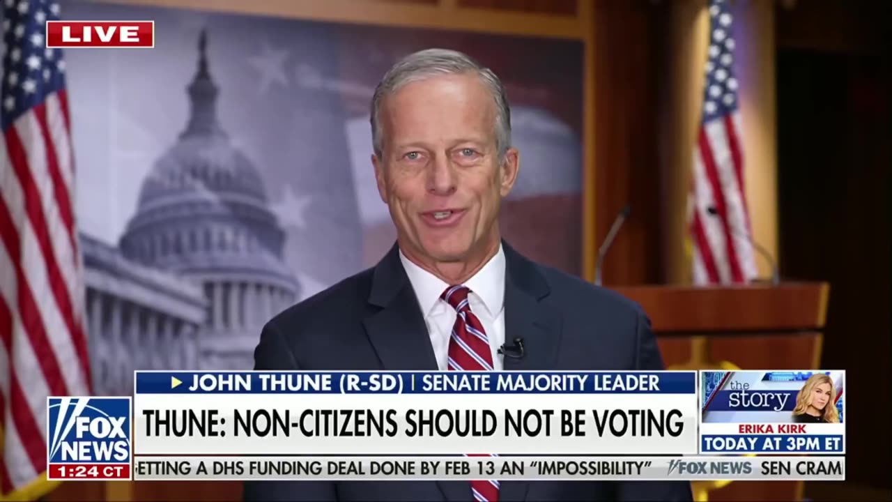 John Thune Joins 44 Republicans Co-Sponsoring SAVE America Act, but Is Still Far Short of Passing It