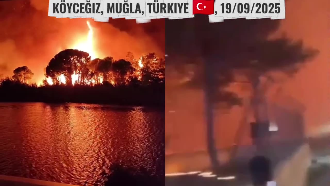 🔥🚨A MASSIVE FOREST FIRE HAS BROKEN OUT IN KÖYCEĞIZ, MUĞLA, TÜRKIYE 🇹🇷, 19/09/2025