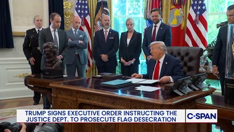 POTUS: “You burn a flag, you get one year in jail.”