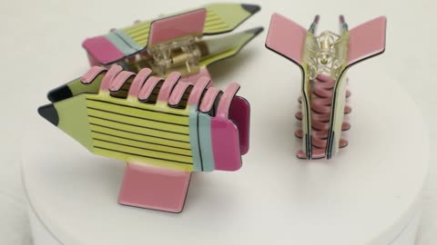 3Pcs Pencil Hair Claw Clips Funny Teacher Hair Clips