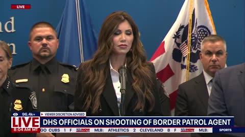 Kristi Noem briefs as manhunt underway for NYC shooting suspect
