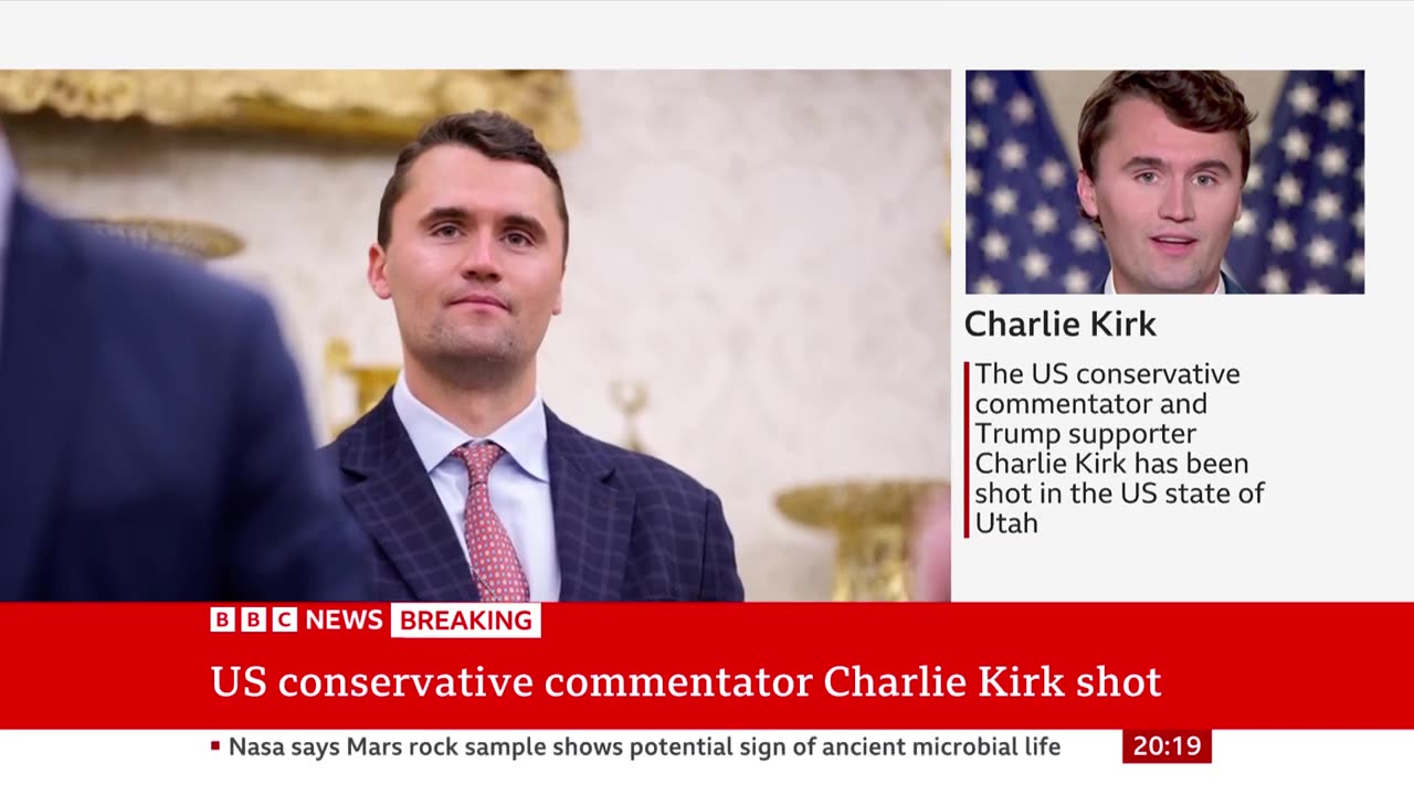A shot was fired at conservative activist Charlie Kirk.