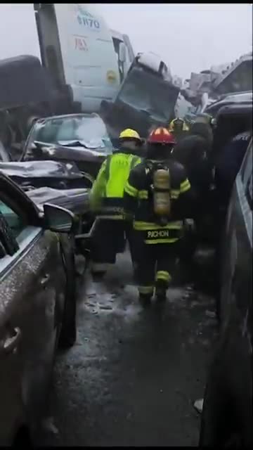 About 50 vehicles were involved in a massive crash in the United States