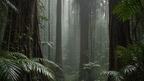 Heavy Rain in a Luxurious Forest | Relaxing Nature Sounds 🌧🌲
