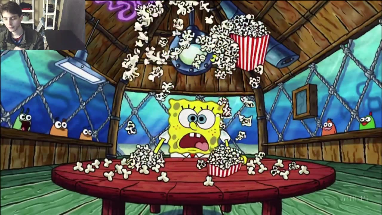 Outtake #3107 Of SpongeBob SquarePants Attempts Popcorn Eating Challenge Fake Funny Parody Animated