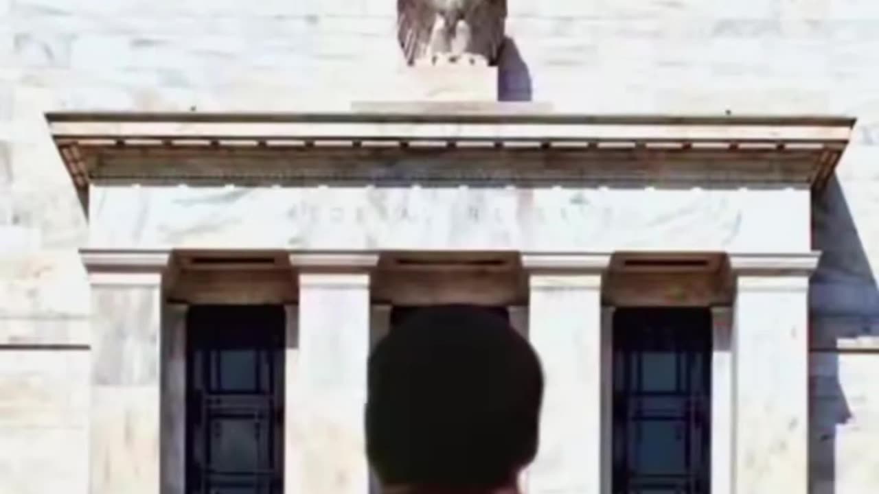 Trump walking up to the Federal Reserve...