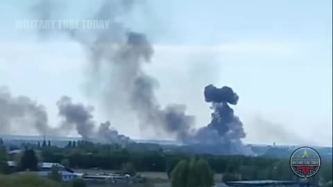 Explosion and Plume of Smoke Cover Cherkasy Airport in Ukraine