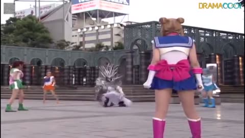 Usagi & Mamoru sailor moon live action act 44 Usagi friends come just in time to save her