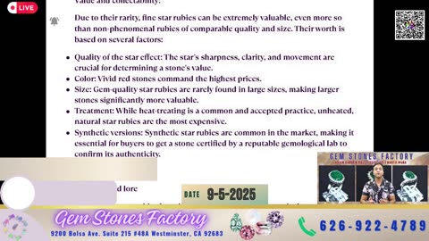 Tiem Vang Gem Stones Factory 9-5-2025 | STAR RUBY | GIA GEMSTONES #welivecali #gemstonesfactory