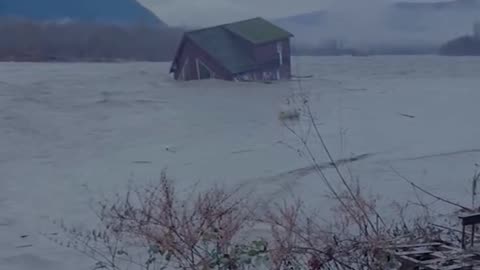Video shows a house floating down the Nooksack River near Deming Washington on Dec. 11