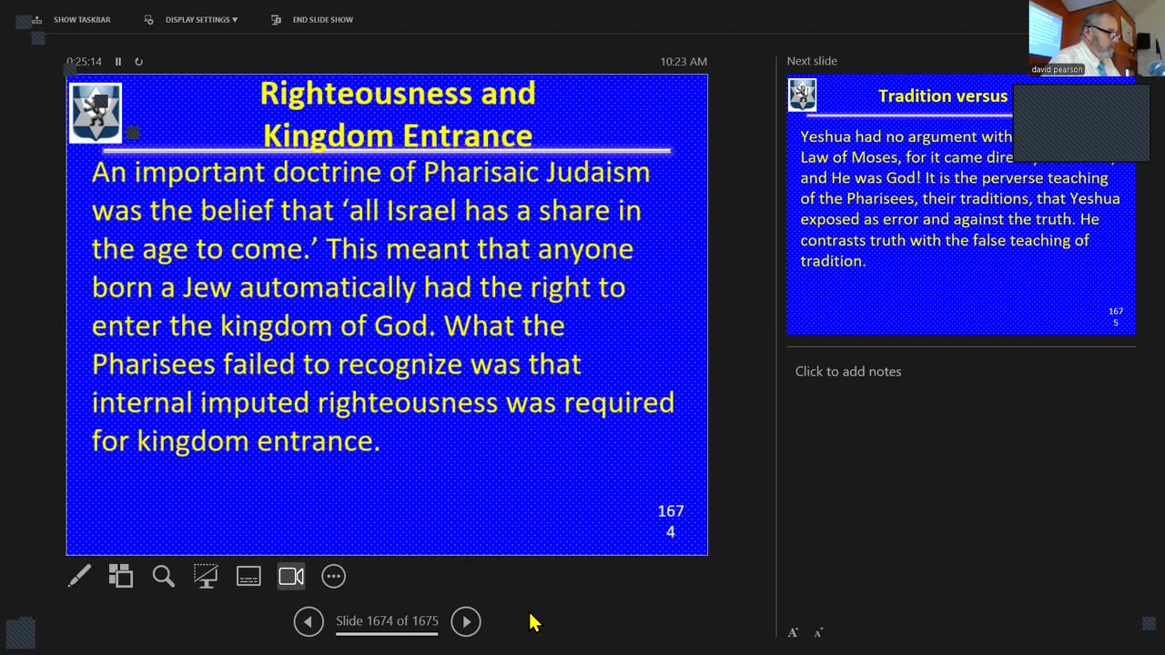 Sunday August 3, 2025 Life of the Messiah 178 : Righteosness and Kingdom Entrance