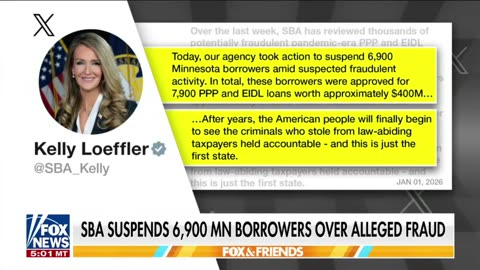 🚩 SBA suspends nearly 7,000 Minnesota borrowers over $400M loan fraud