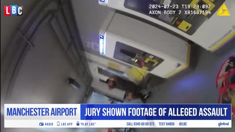 Bodycam footage of alleged police assault at Manchester Airport shown in court LBC