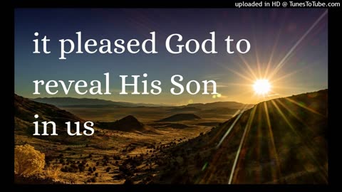 it pleased God to reveal His Son in us