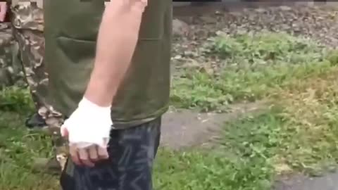 Another replenishment of the Russians: wounded occupiers are sent to the front directly on crutches.