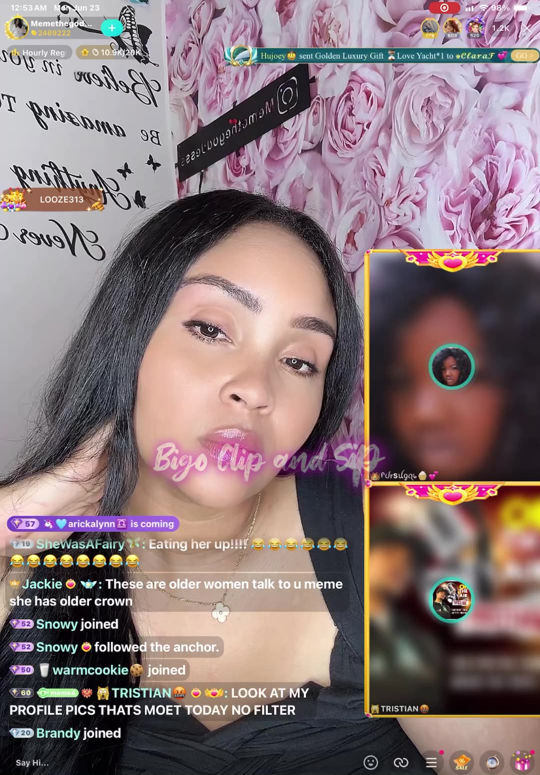 Meme lines Moet who straight lied in her face then Looze takes over 6/22/25 #bigoclipandsip