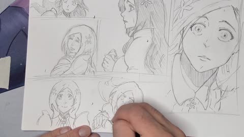 Inoue Orihime Manga Style Practice | Bleach | Full Process Drawing