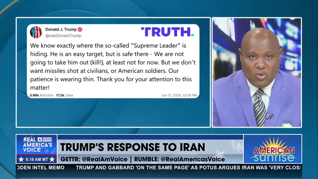 TRUMP'S WORDS TO IRAN