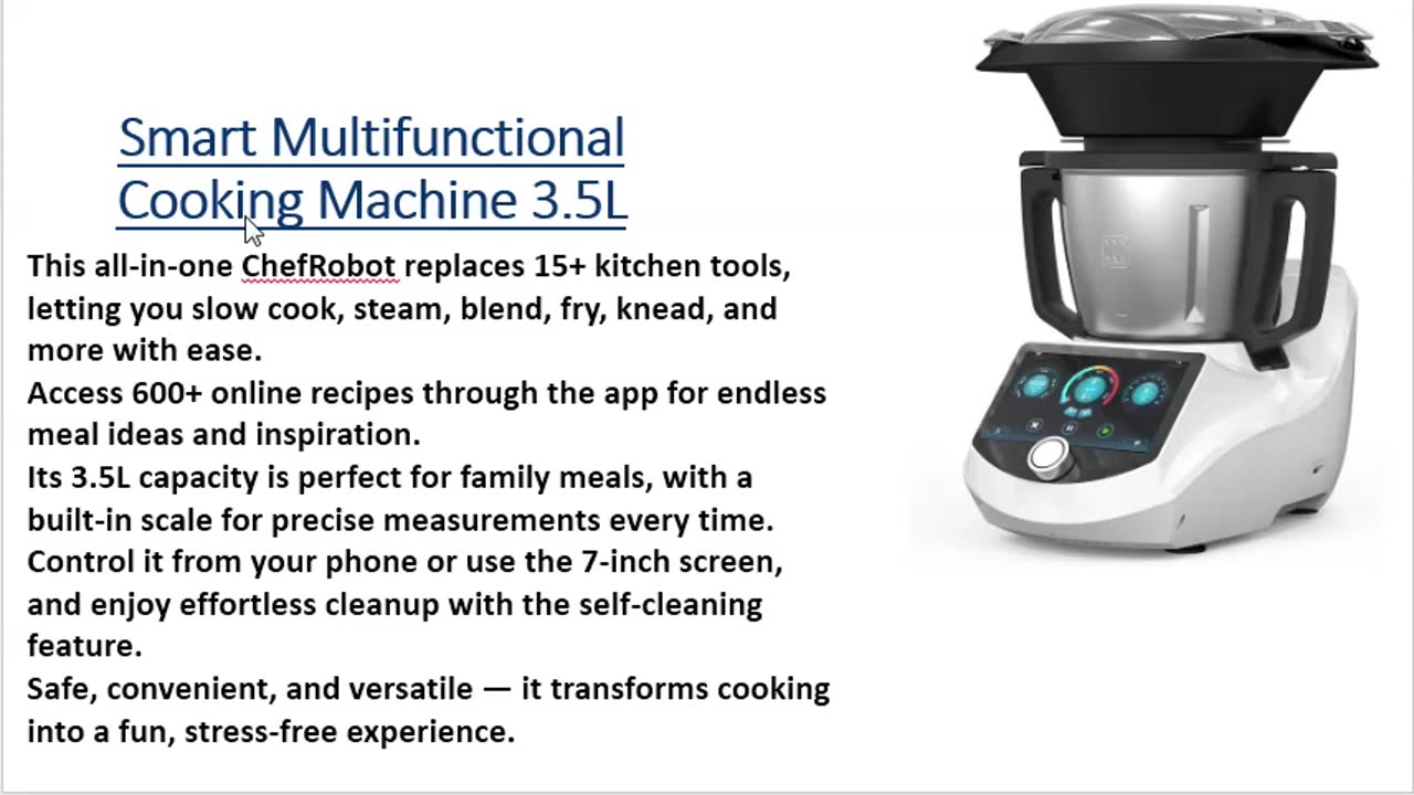 Smart Multifunctional Cooking Machine 3.5L