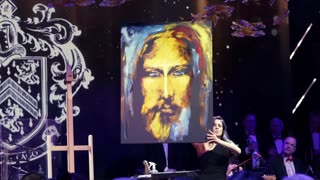 Vanessa Horabuena creates a painting of Jesus and president Trump auctions it for charity