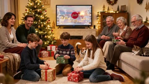 Puls 2 - Ident stacji w bożonarodzeniowej oprawie graficznej (25.12.2025)