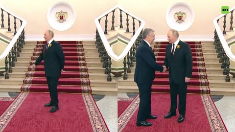 Putin saluda a los líderes extranjeros que llegaron al desfile del Día de la Victoria