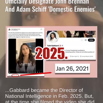 Fact Check: As DNI, Tulsi Gabbard Did NOT Designate Brennan And Schiff 'Domestic Enemies'