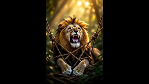 Cage lion