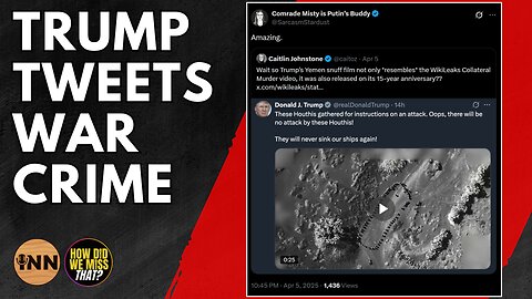 Trump Tweets Snuff Film WAR CRIME of Bombing and Murdering Yemenis | @GetIndieNews