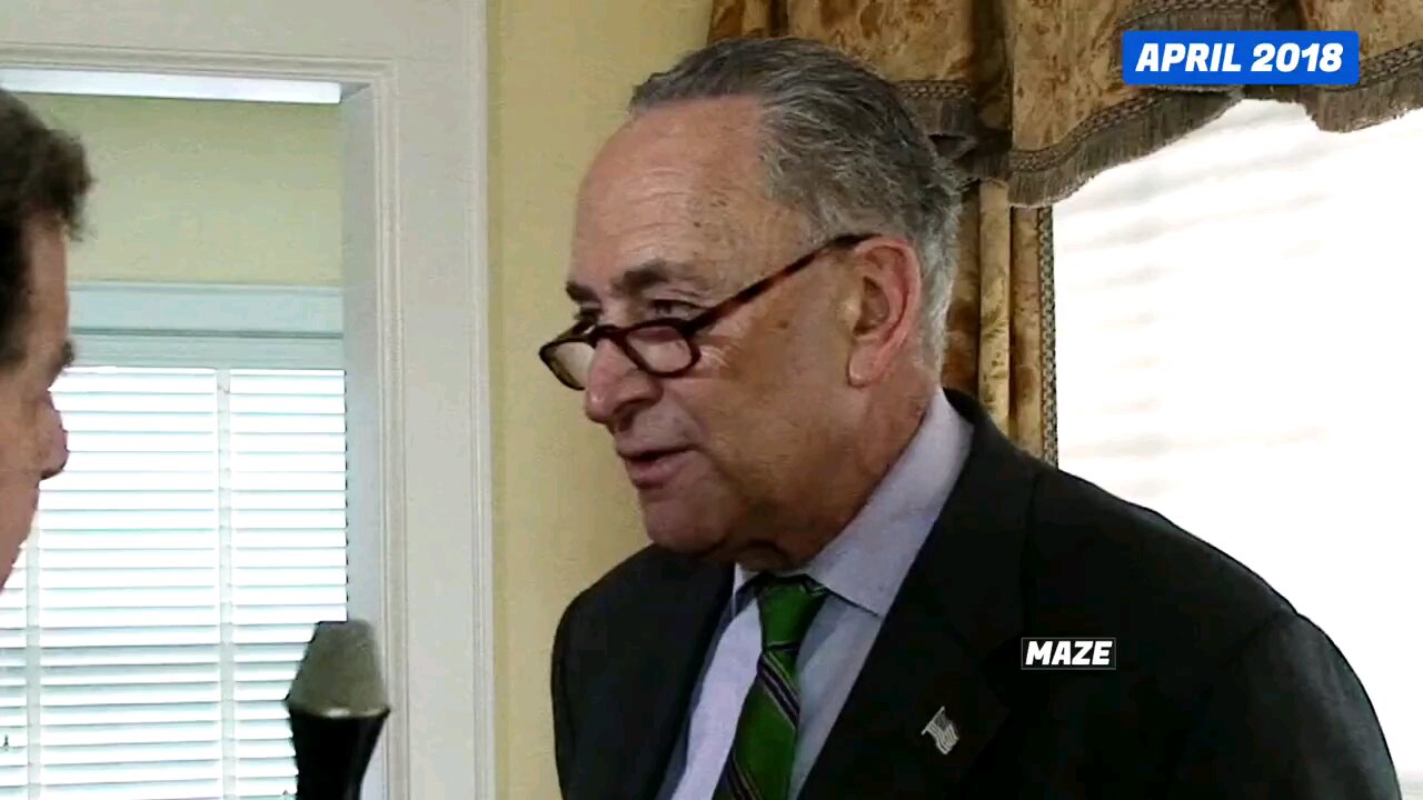 Chuck Schumer praising Trump's ideas on tariffs in 2018