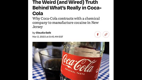 Drunk History - Coca Cola byproduct of making Cocaine ?