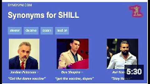 "Shills: Jordan Peterson, Ben Shapiro, Avi Yemini"
