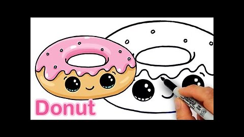 How to Draw a Cartoon Donut Cute and Easy