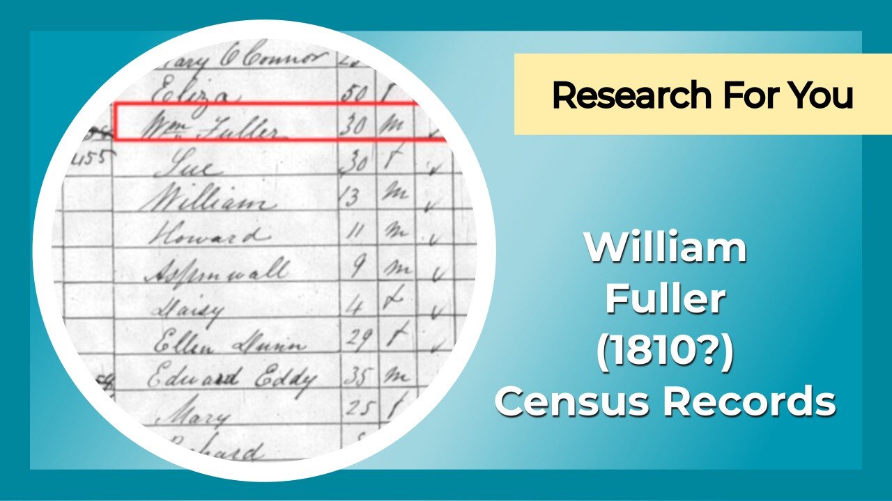 Research for your: William Fuller (1810?) in census records