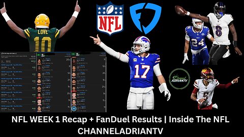NFL WEEK 1 Recap + FanDuel Results | Inside The NFL | CHANNELADRIANTV
