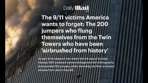 9/11- NIST counted at least 104 JUMPERS from videos/photos from WTC buildings. They EVAPORATED on the ground. DEWS?