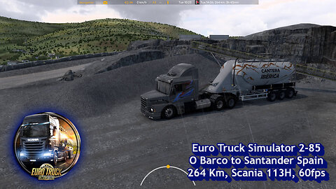 Euro Truck Simulator 2-85, O Barco to Santander Spain, 264 Km, Scania 113H, 60fps