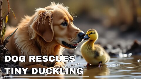 Brave Dog Rescues Tiny Duckling from Muddy Trap