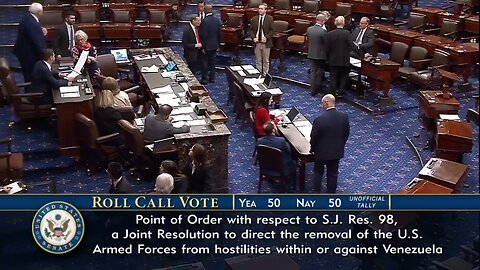 🇺🇸🇻🇪⚡️ The U.S. Senate narrowly rejected a measure that would have
