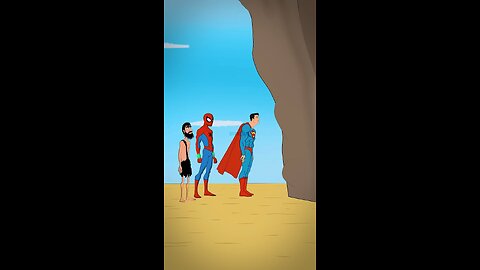 Superman spider man and his friends 👥 jumping on hills