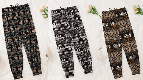 3pcs Women's Casual Pants, Elastic Waist Sleep Pants.