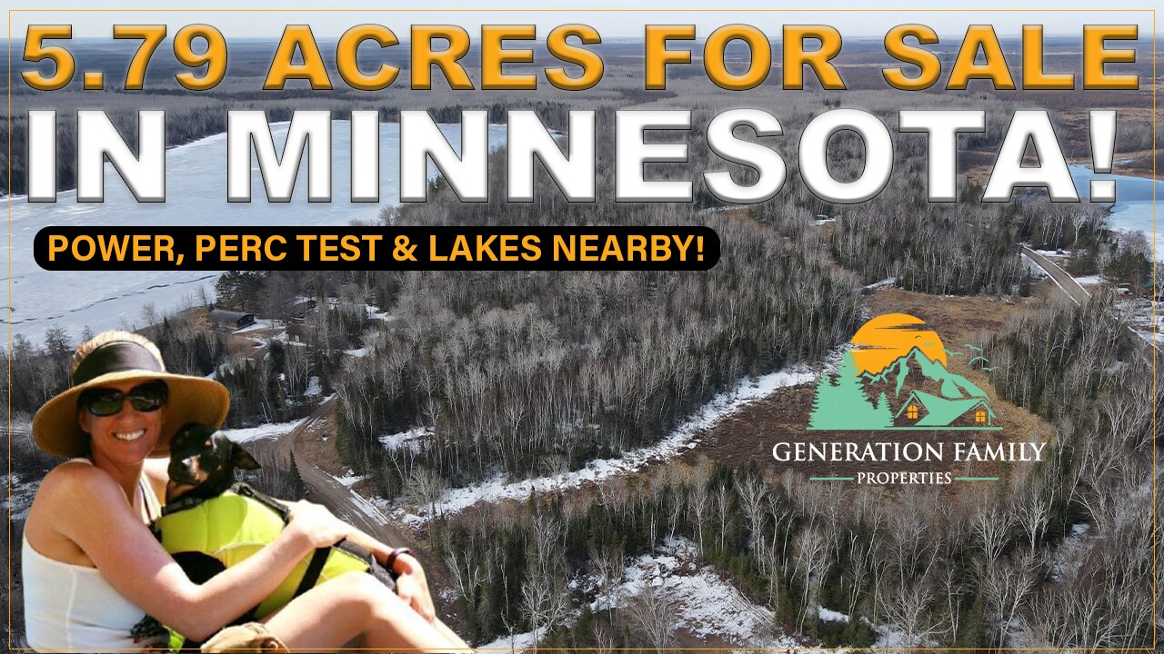 5.79 Acres for Sale in Minnesota! Wooded Land w/ Power, Perc Test & Lakes Nearby!