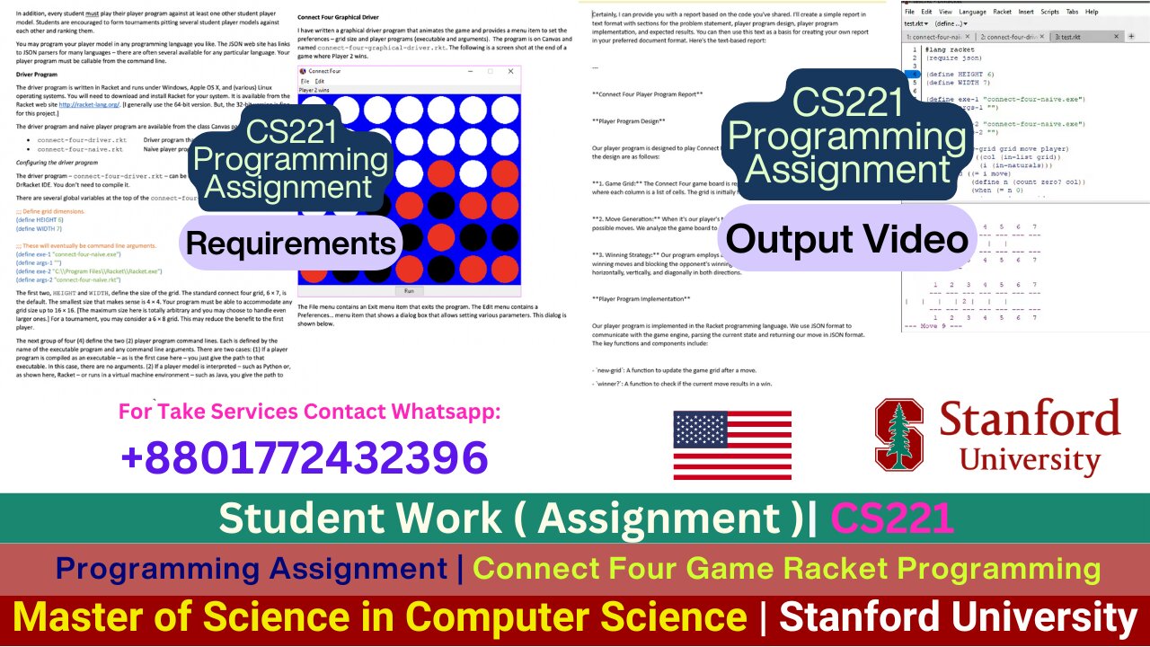 Student Work(Assignment )|CS221 Programming Assignment:Connect Four with Functional Programming
