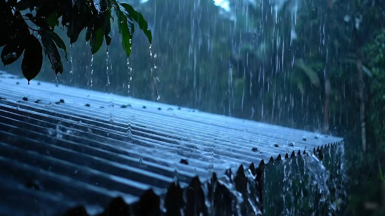 Focus & Study Rain ASMR: 3 HOURS Tin Roof Sound for Concentration & Relaxation