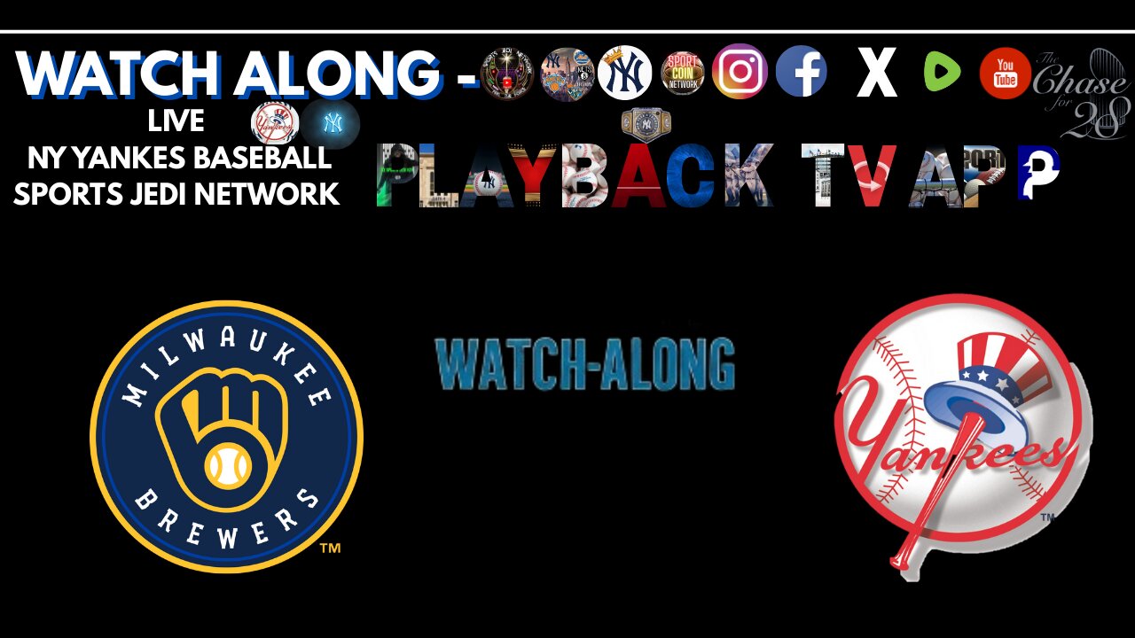 ⚾Milwaukee Brewers at New York Yankees LIVE WATCH ALONG with SPORTS JEDI NETWORK